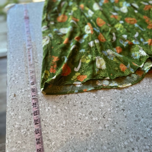 ModCloth Floral Green Skirt Elastic Stretch Waist 1X - Picture 9 of 12